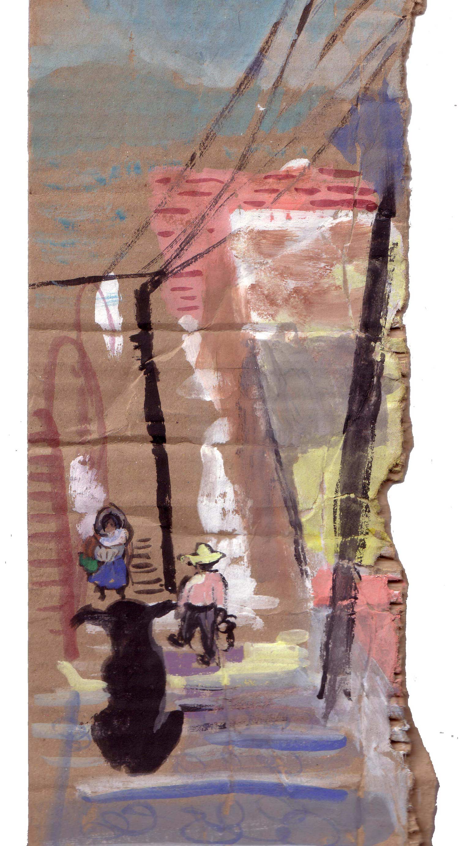 DOG'S EYE VIEW Gouache on cardboard | 25 x 50.5 cm | 2004 Sold