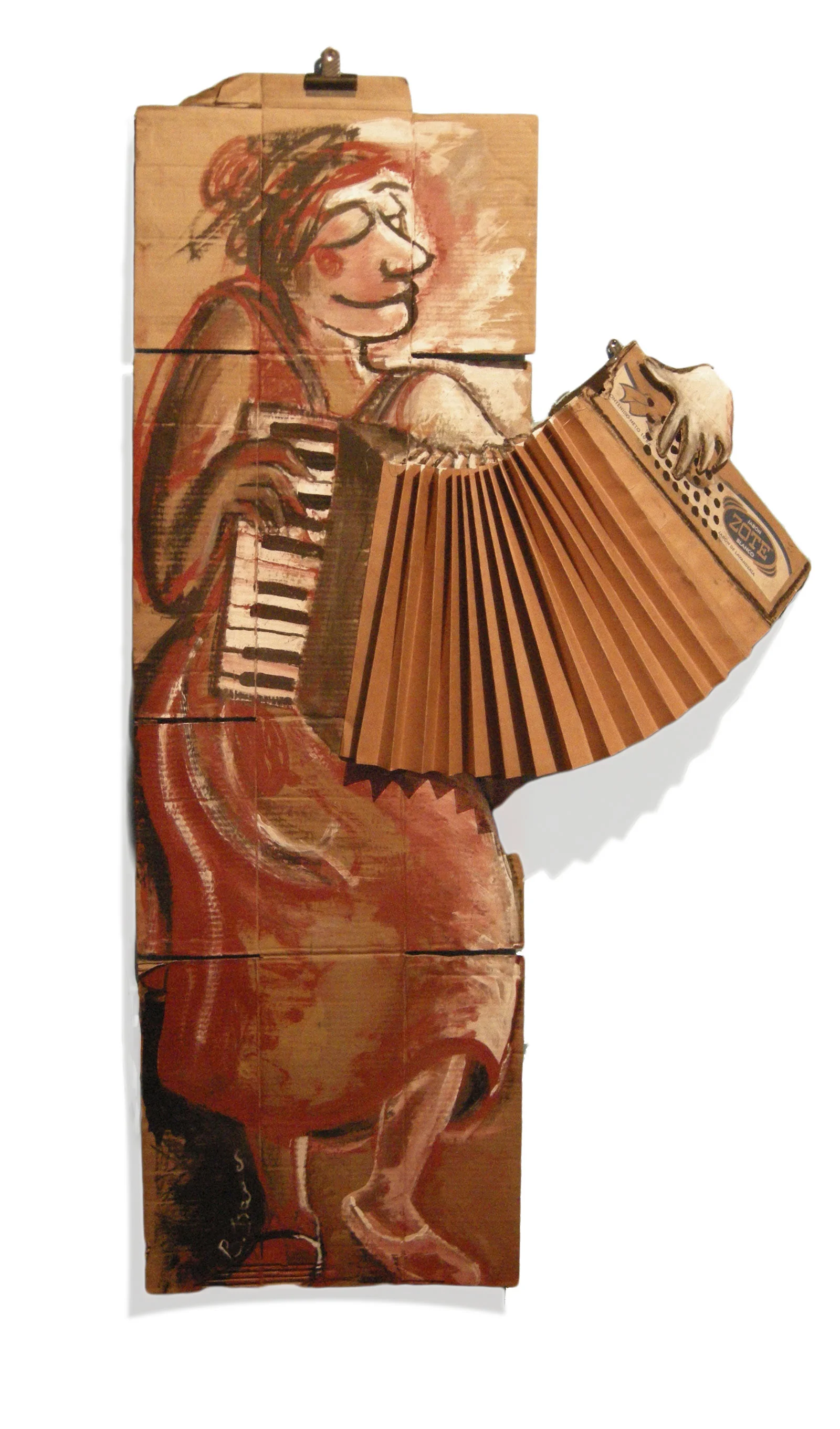 LA ACCORDIONISTA Acrylic on Cardboard Box | 150 x 100 cm | 2016