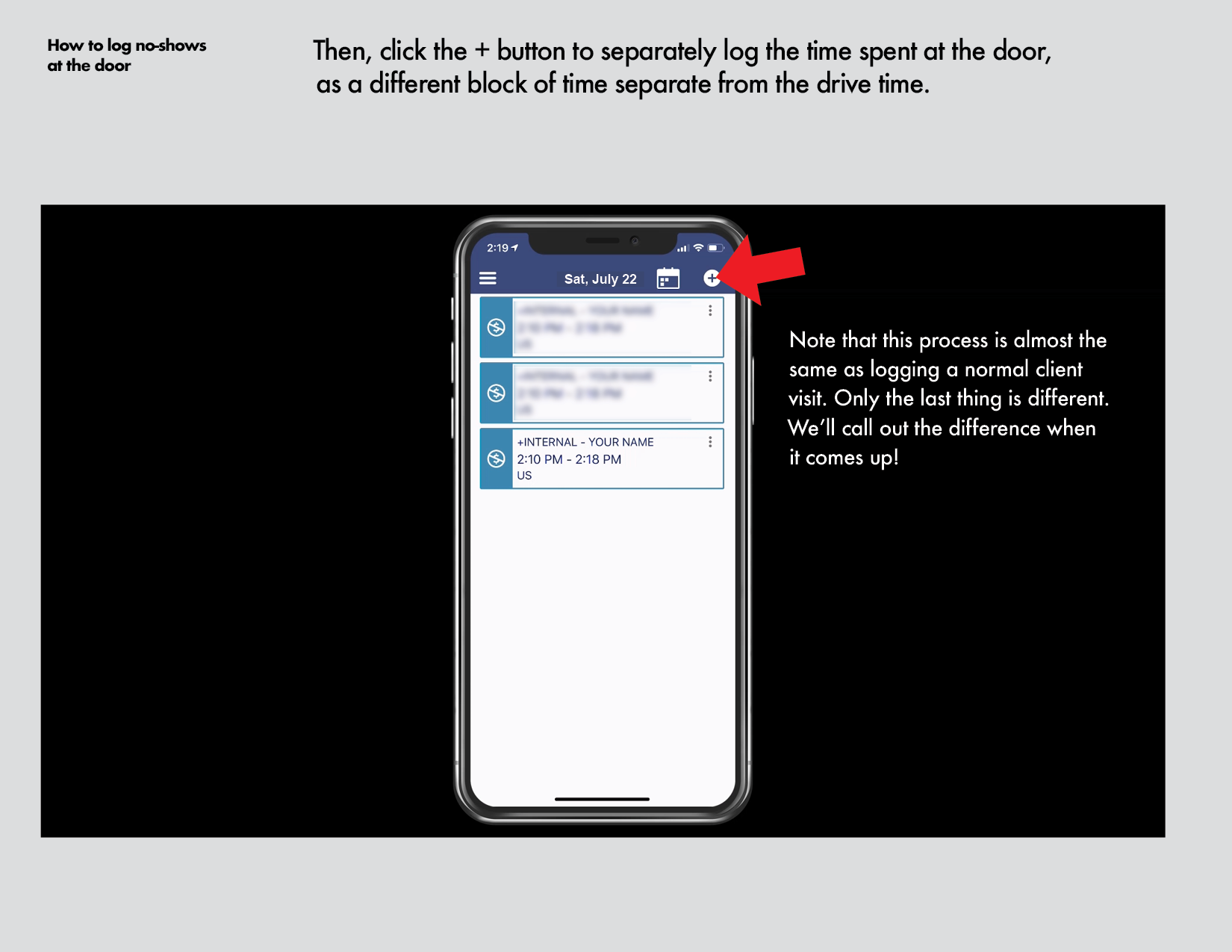 How to log no shows at the door iOS5.png