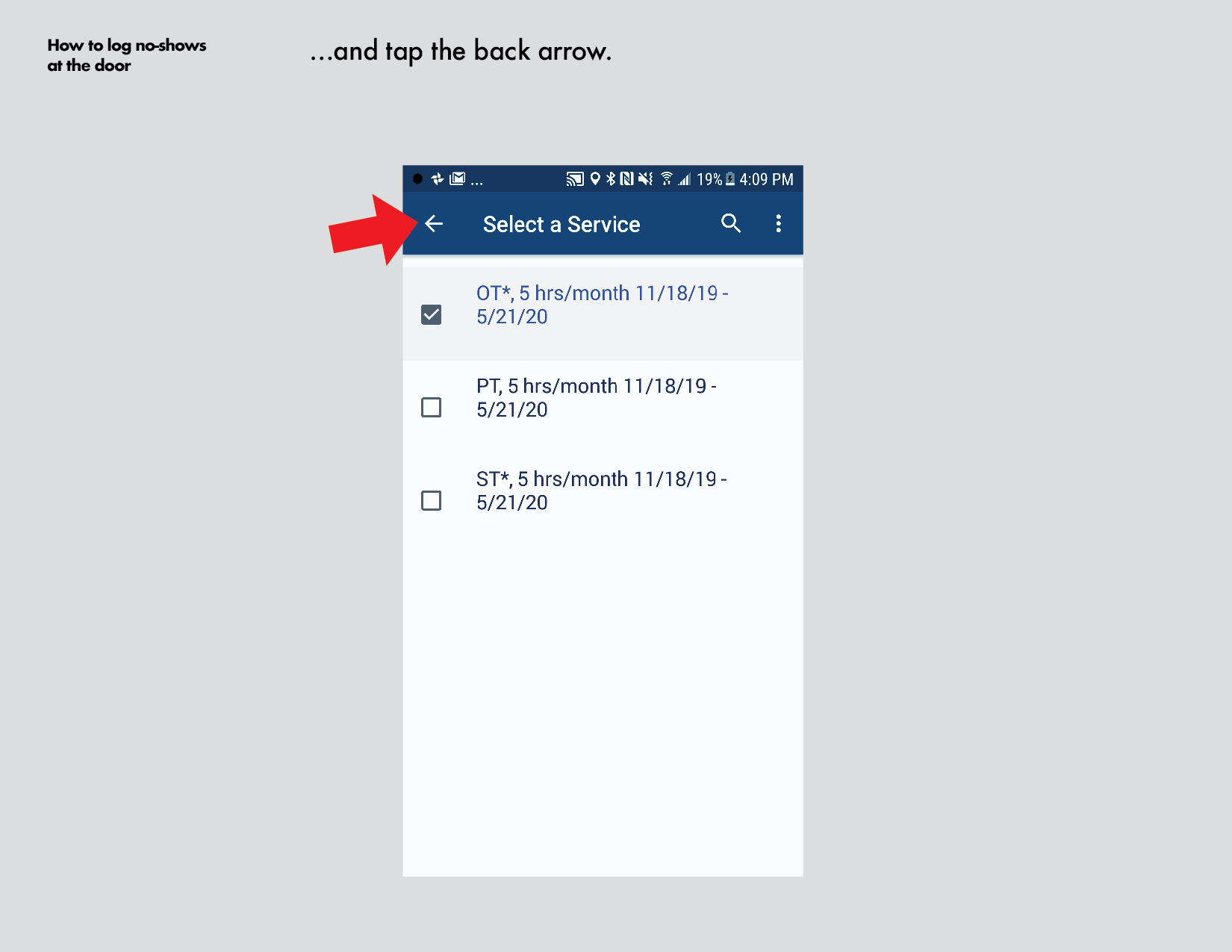 How to log no shows at the door Android11.png