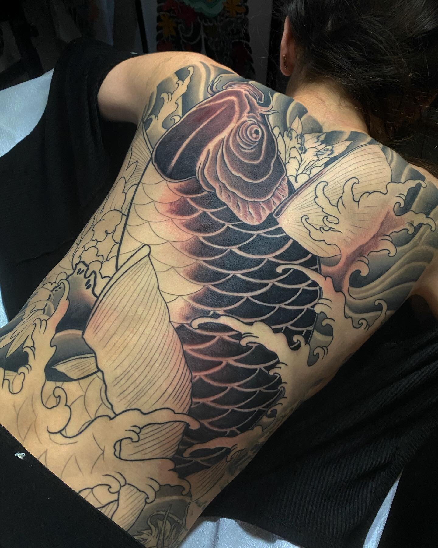 Progress on Sachi&rsquo;s Backpiece ! So excited to add color 🙏
