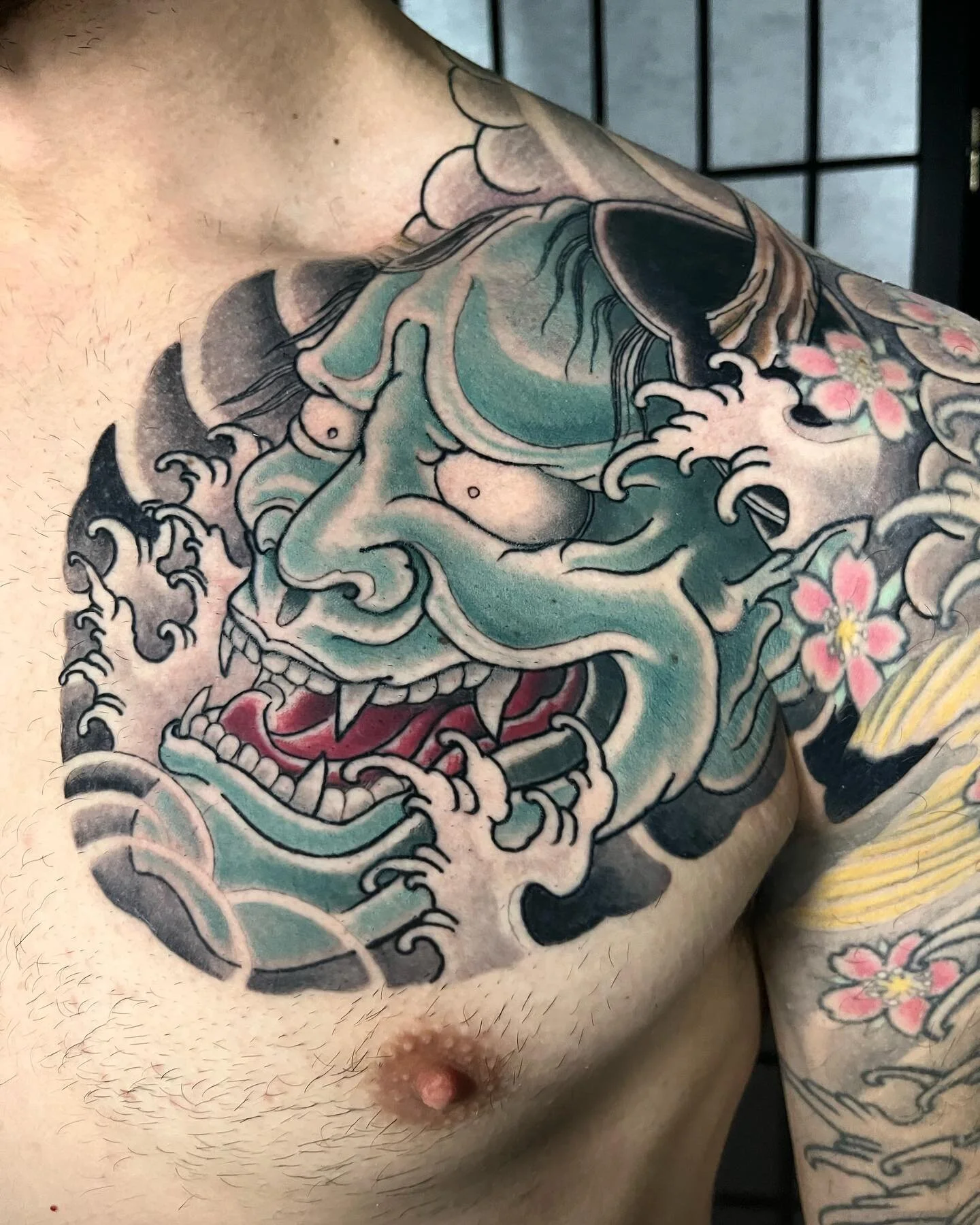 Finished up Troys Hanya this evening 😈 #irezumi #tattoo #japanesetattoo #hannya #capecodtattoo