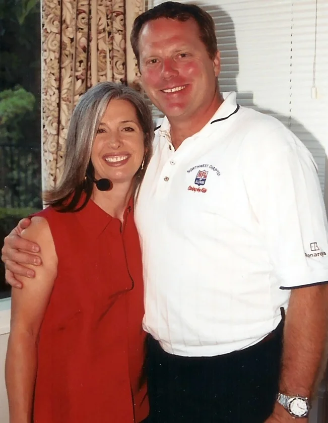 Norm Johnson with April Brown Auctioneer