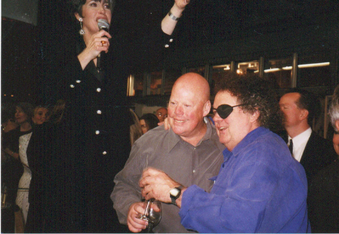 APRIL BROWN AND DALE CHIHULY WITH WINNING BIDDER