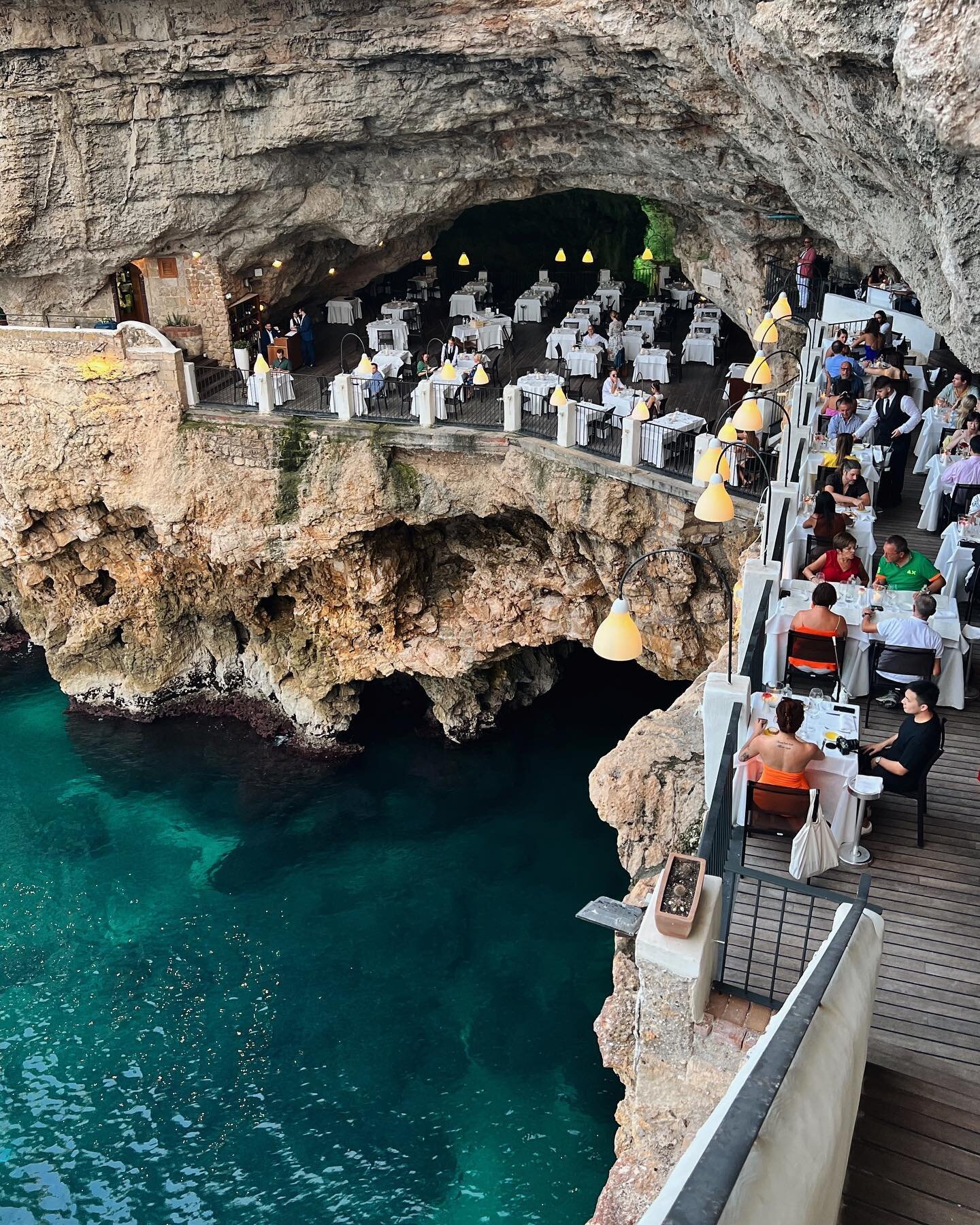 some commotion for the sea cave restaurant, polignano a mare 🌊