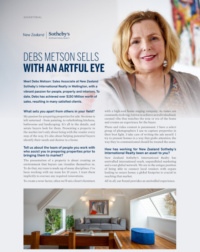 Debs Metson Sells With An Artful Eye