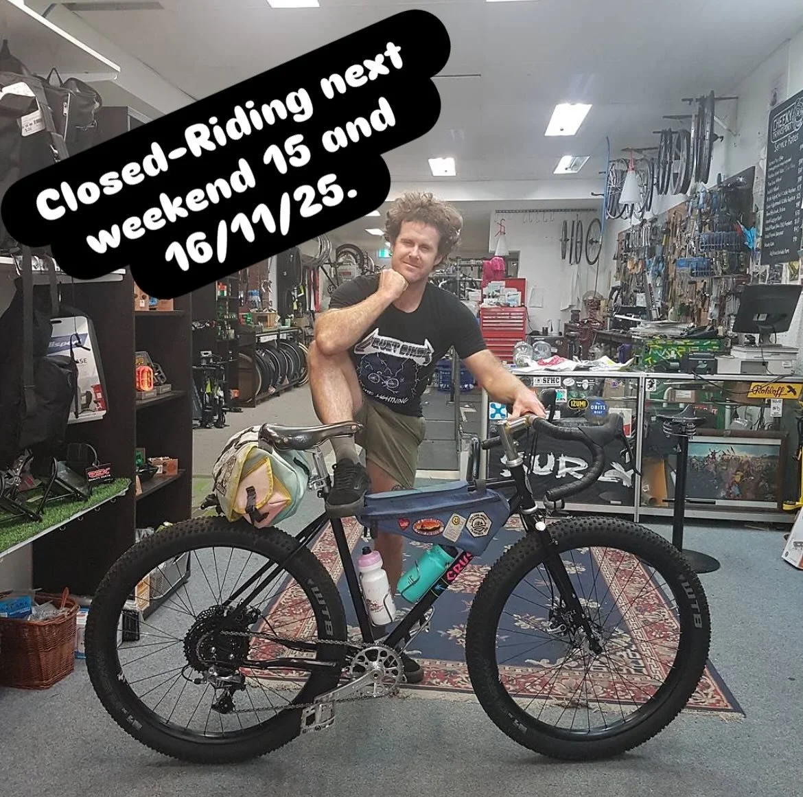 Ghost Gum Bikes will be riding with @heapsgoodgarage next weekend, so will be closed Saturday 15/11/25, if you&rsquo;re up for a good overnight adventure check out there page.
@crustbikes @rivbike #crustbikes