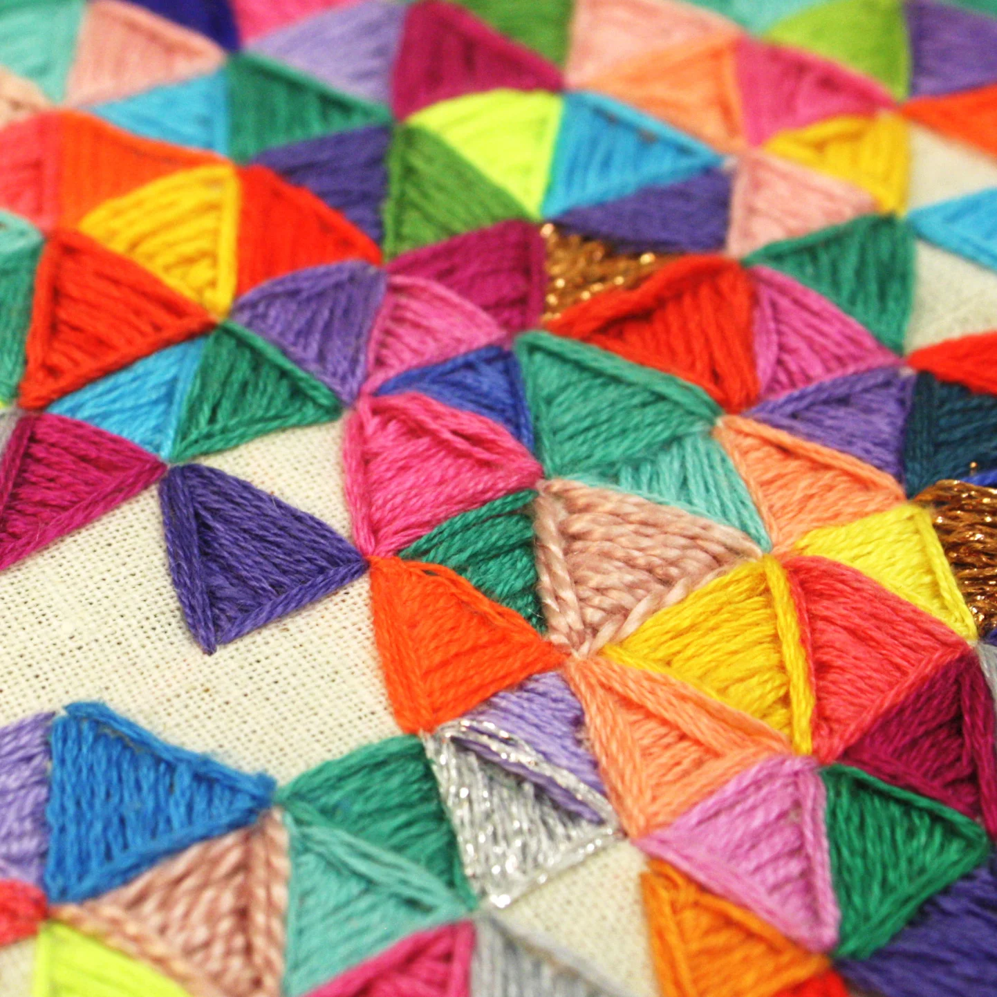 Detail of colourful embroidery.