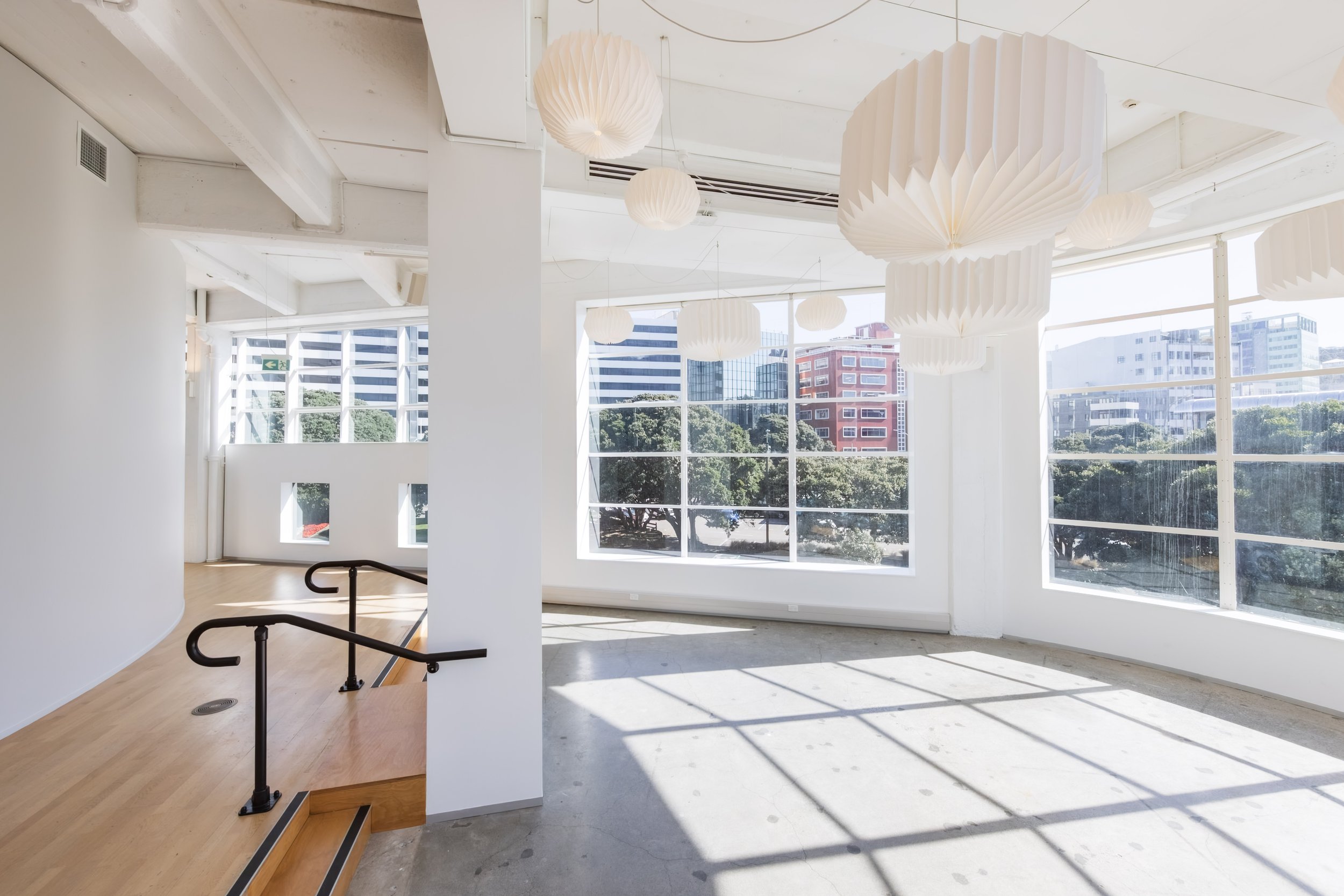 Sunny view of the Mareikura multipurpose and event space on Level 2