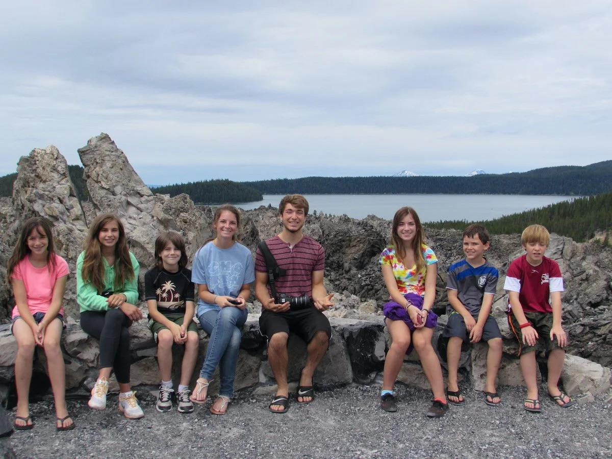 Family time at the lava fields