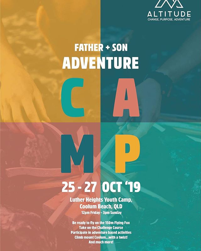 Come join us later this month for our Father Son camp.