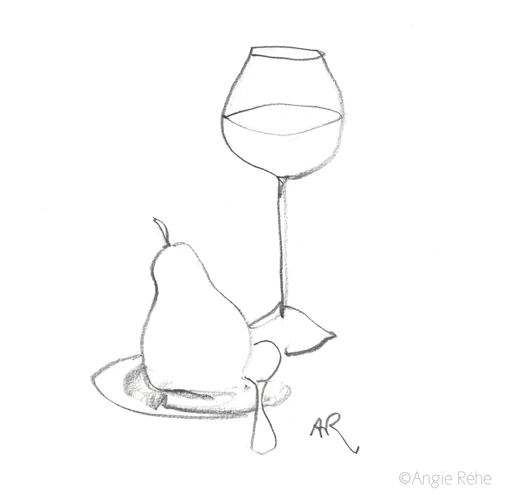 Comme Restaurant wine sketches