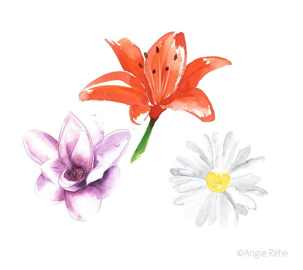 Watercolour flowers - Clarins