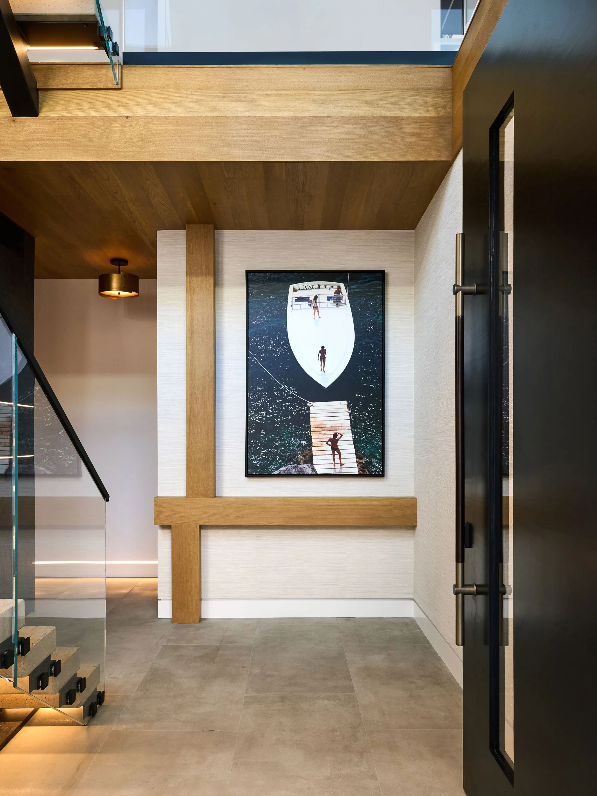 Custom millwork and architectural detailing in a full-service design-build home in San Diego by Savvy Interiors