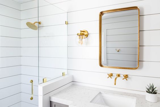 How We Did It Shiplap Shower Savvy Interiors - Can You Use Vinyl Flooring For Shower Walls