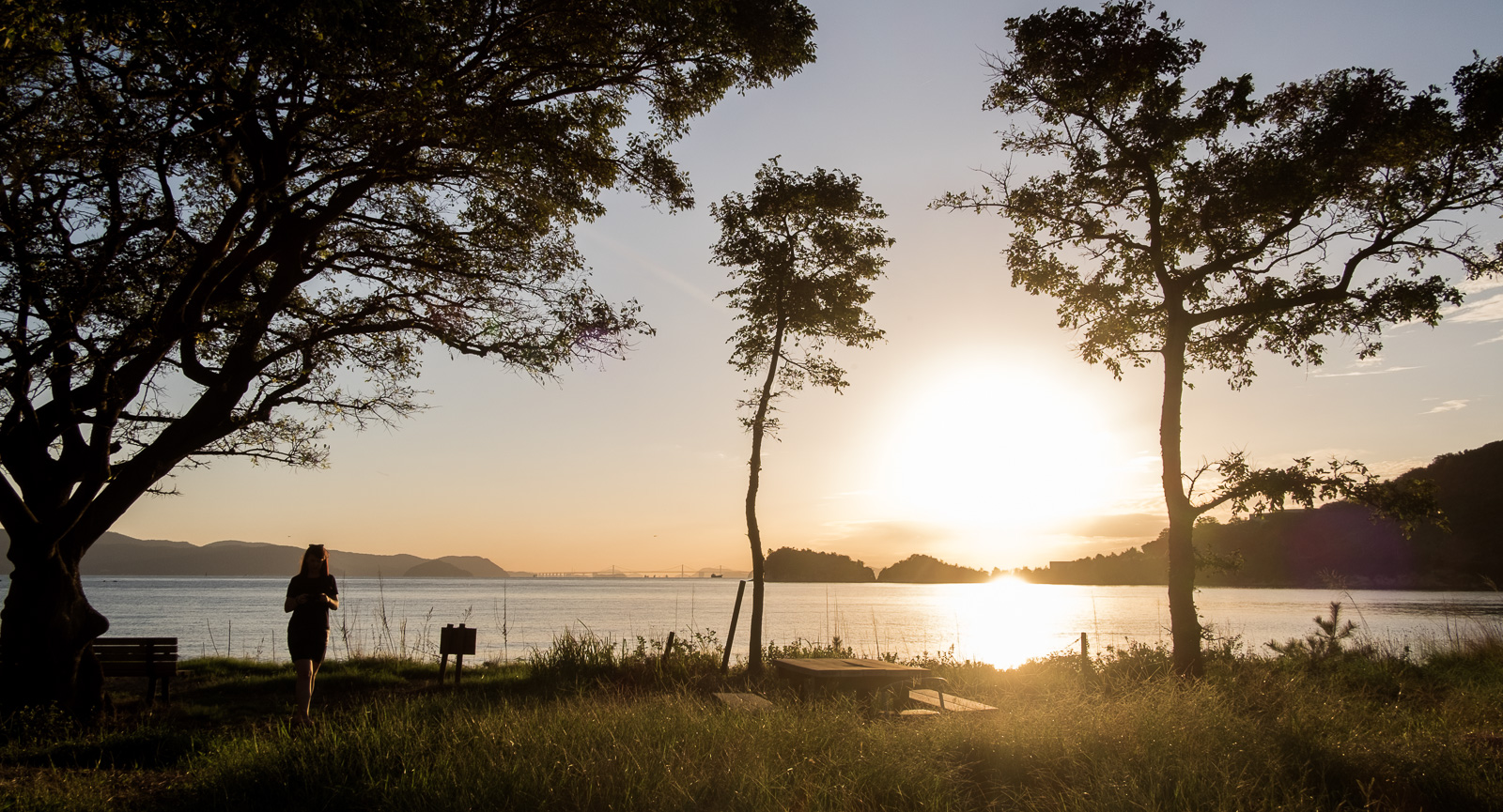 Outside the yurt, Naoshima Island, Tsutsujio lodge
