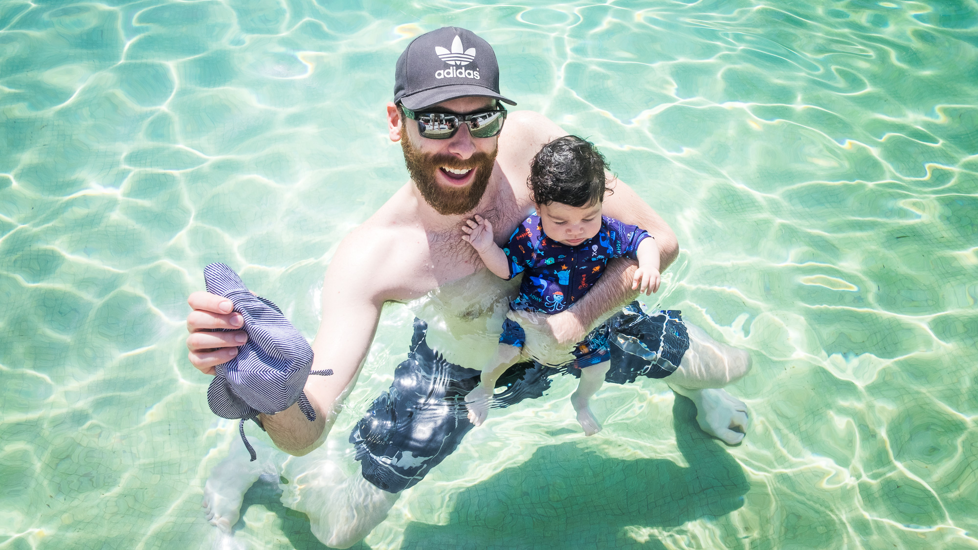 In the pool at Elandra Resort, Mission Beach Wedding photography