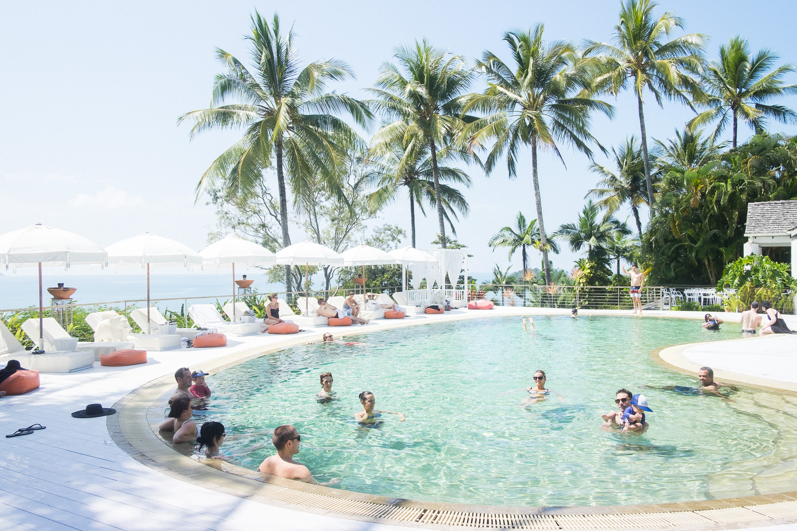 In the pool at Elandra Resort, Mission Beach, Wedding Photography