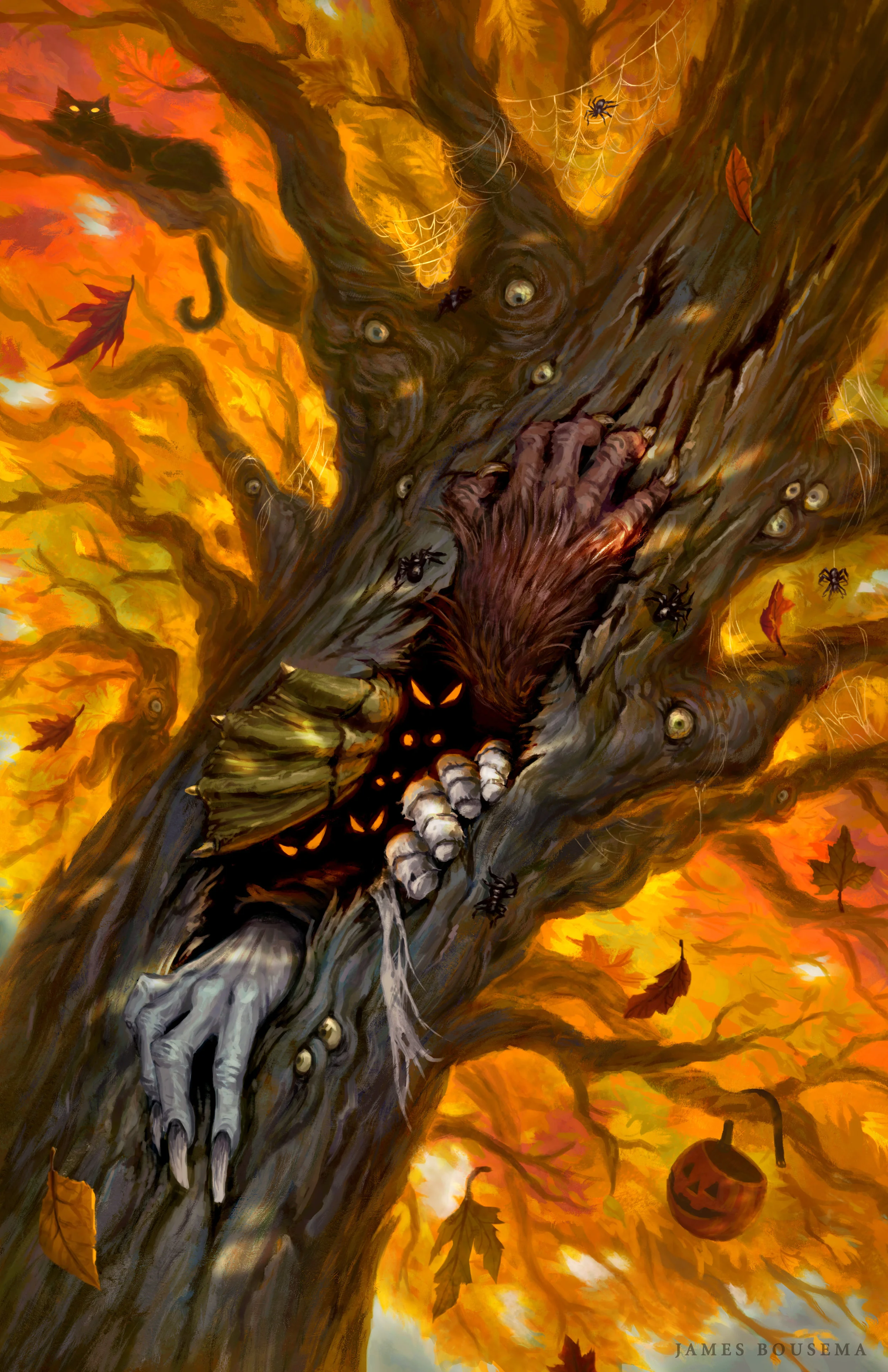 With the arrival of October, the Hallowed Tree lets loose all manner of spooky spirits to wreak happy haunts upon the world Done in Photoshop CS6
