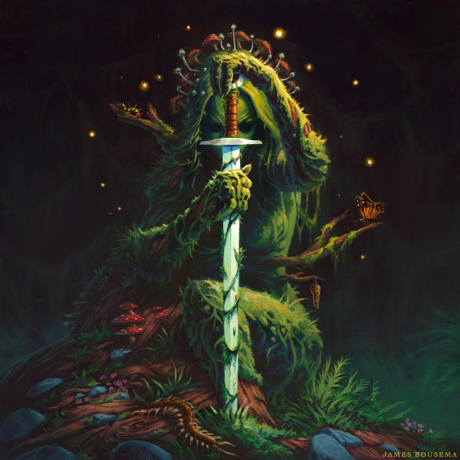 This green guardian engulfs this foreign object of man that has been left in her forest.  Done in Photoshop CS6
