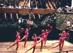 Sr. Elite 1970 performing on a floating stage in Japan