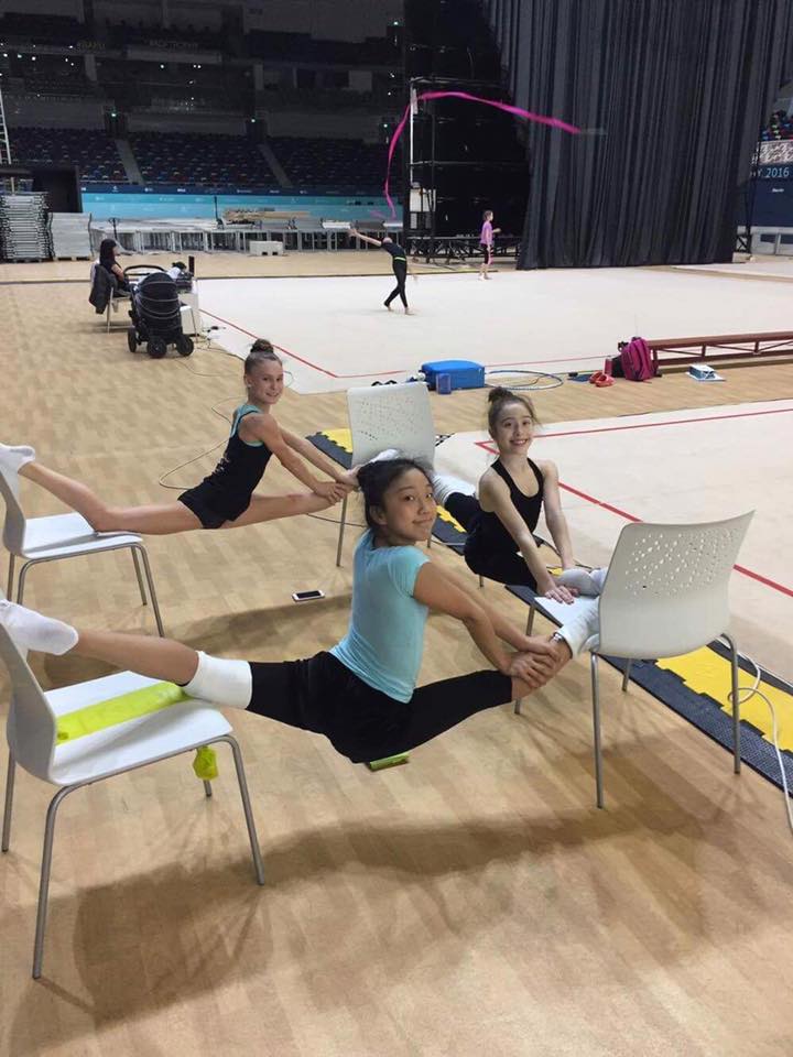 Joy, Sienna, and friend at the European Training camp in Baku, Azerbaijan 