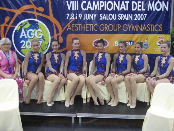 At the AGG World Cup in Salou Spain with Evelyn Koop, Elsa Sinijärv , Carolyn Jennifer , Christina Koop, Jacqueline Graham, Diana M Kwon , Dora Yudeikin and Nataliya Murzenko .