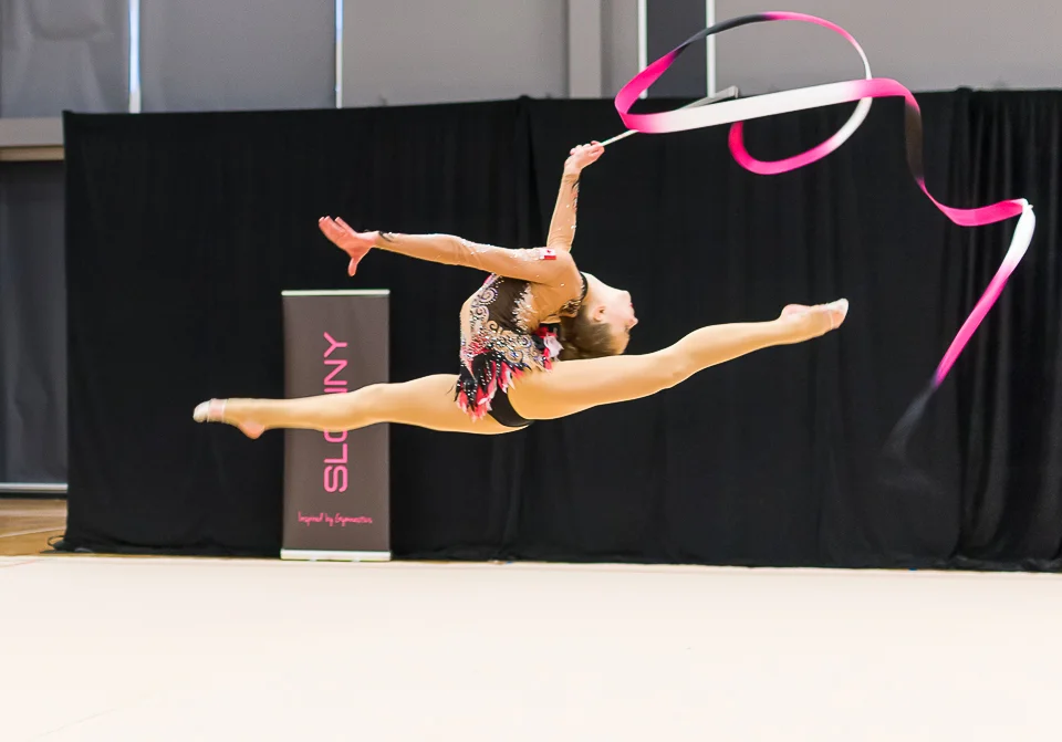 Gymnast in action 