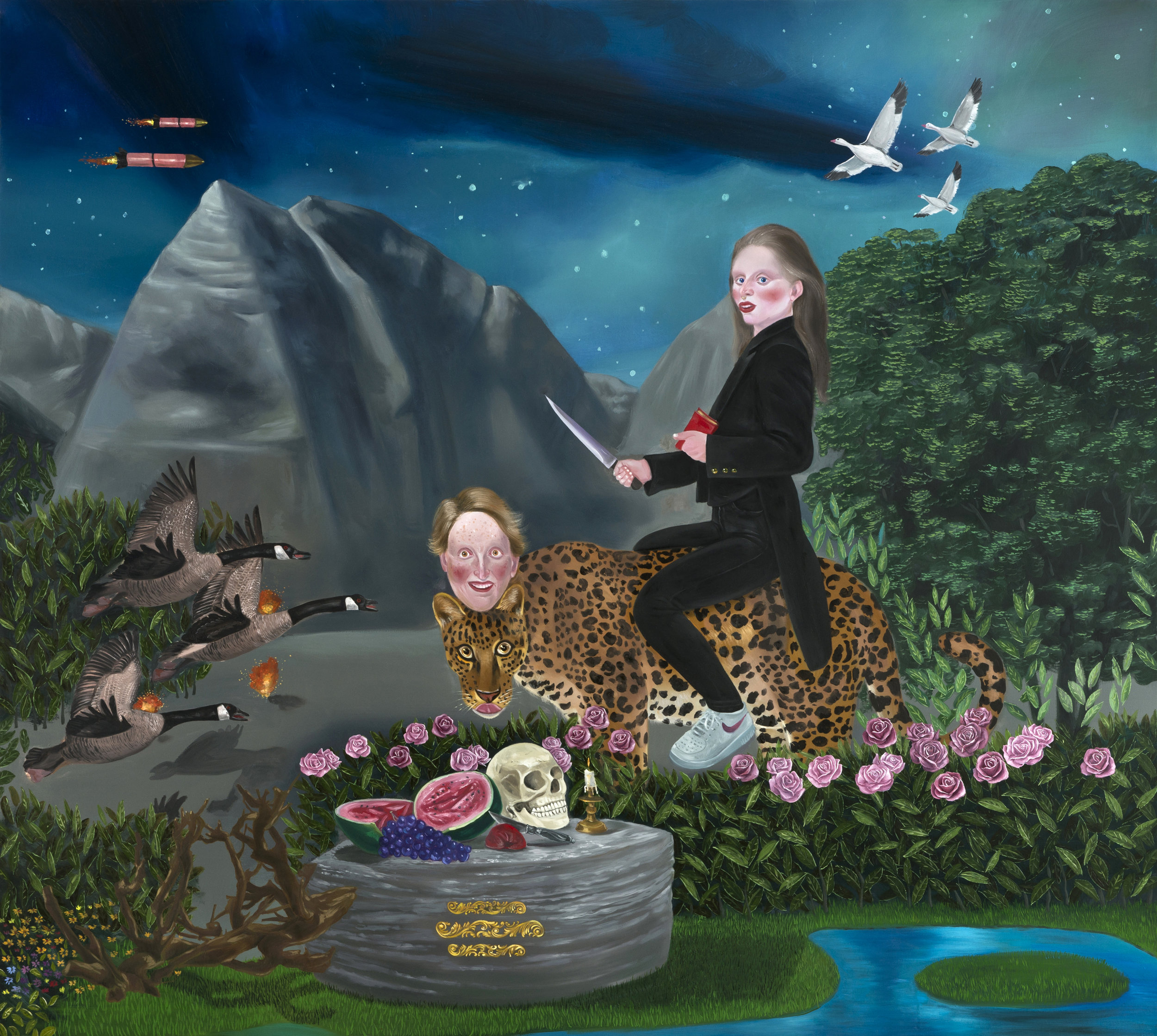 My frailties got your scent on them II (diptyche , 180x200cm, oil on canvas, 2017 (Private Collection)