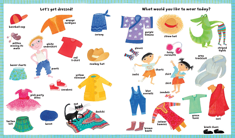 My Big Barefoot Book of Wonderful Words illustration of clothing
