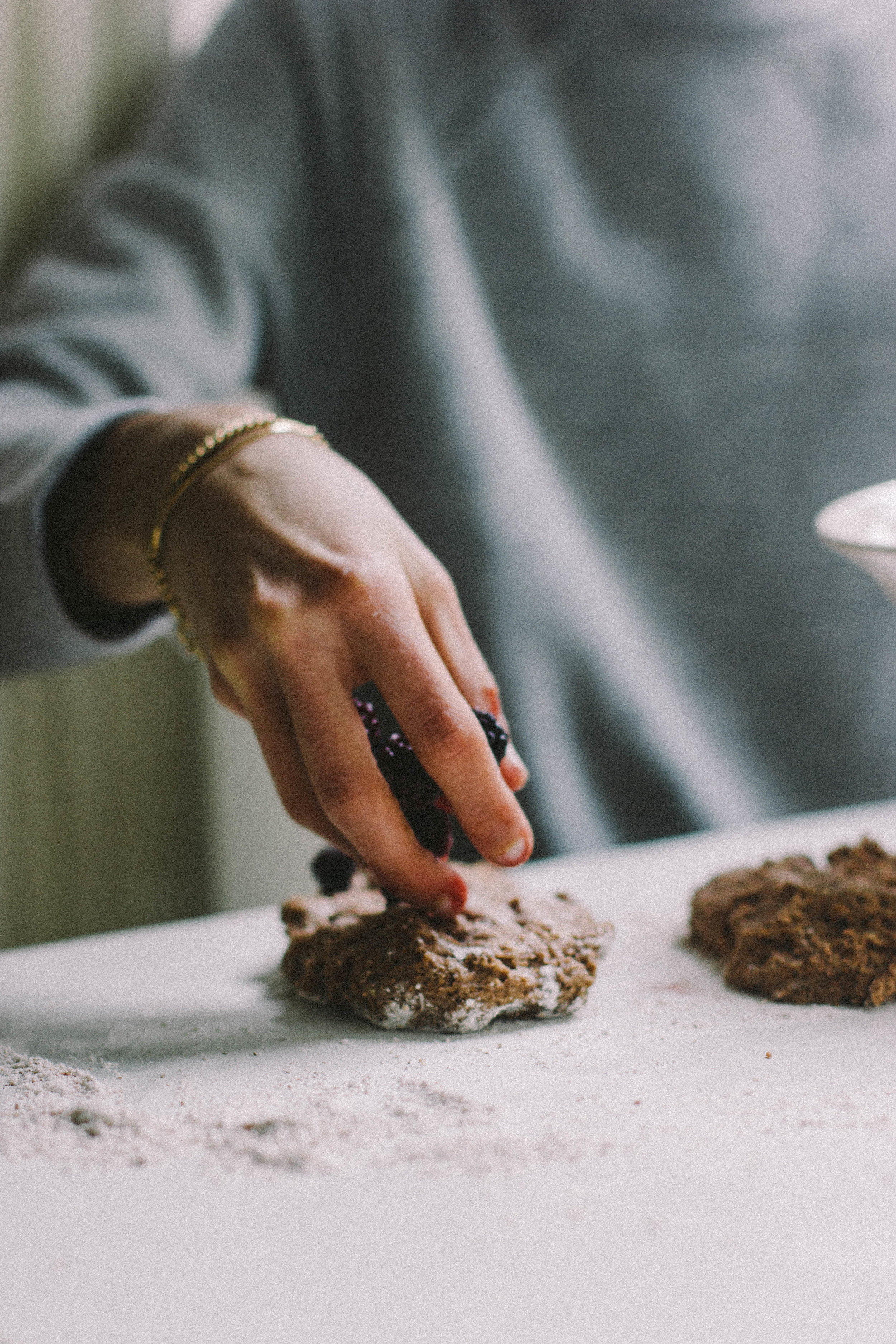 blackberry-ginger spelt scones