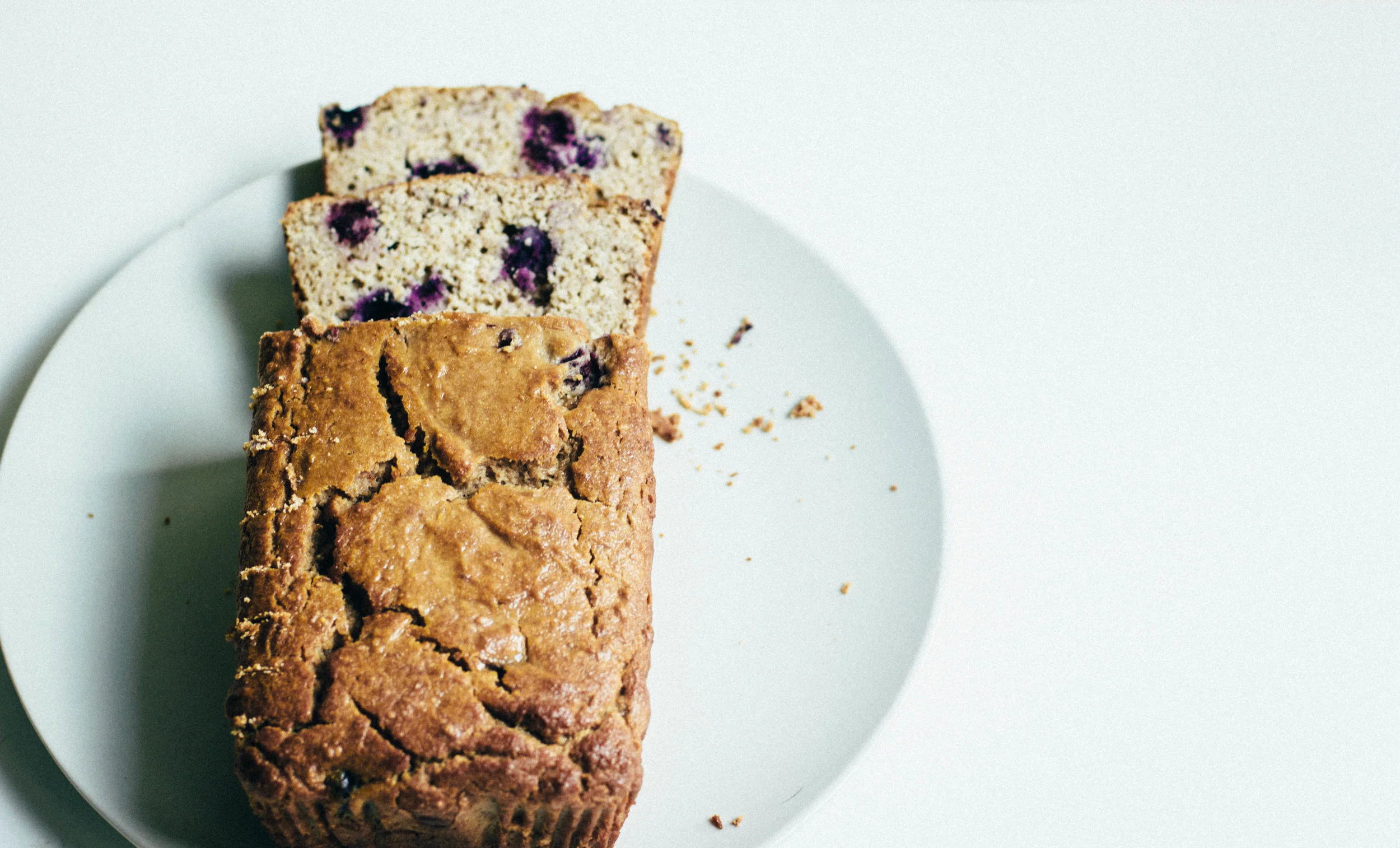 nutmeg and pear | gluten free + whole grain lemon-blueberry loaf cake (refined sugar free + dairy free easily)