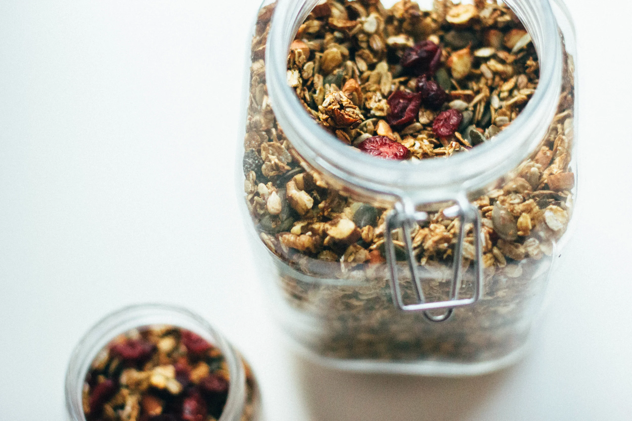 nutmeg and pear | healthy refined sugar free orange & cranberry granola w/ ginger