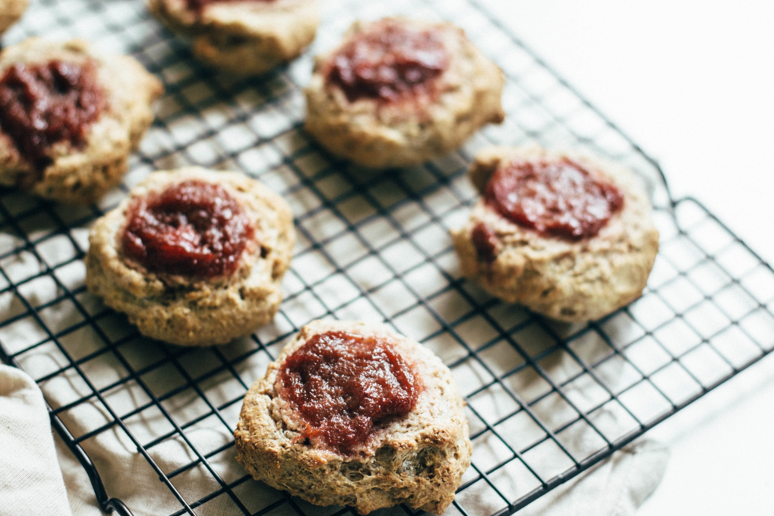 strawberry-rhubarb jam scones