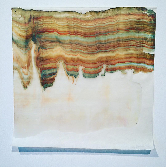 Time & Space by Laura Moriarty, @lauramoriartyrocks. Encaustic Monotype print. Credit : Hayley Gillespie Art.Science.Gallery