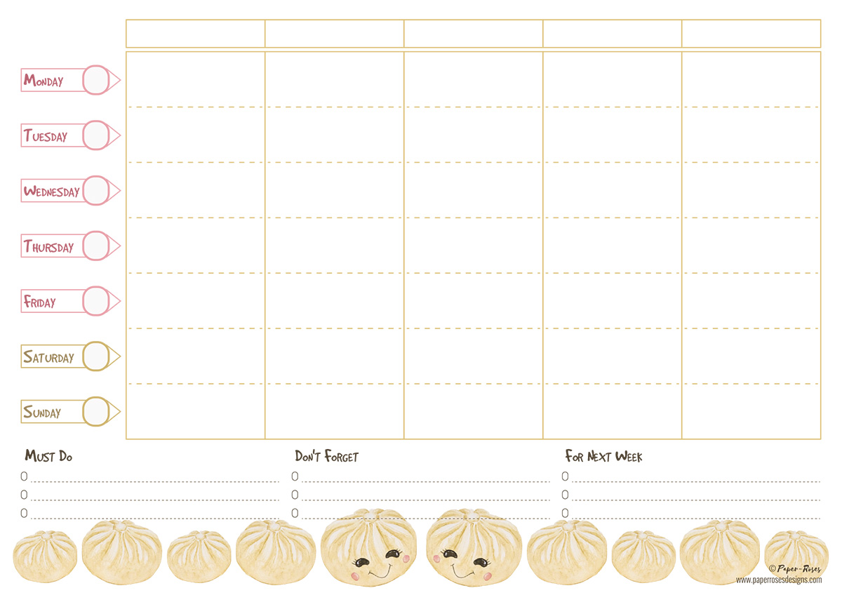 Paper-Roses | Dumplings family planner (A4)