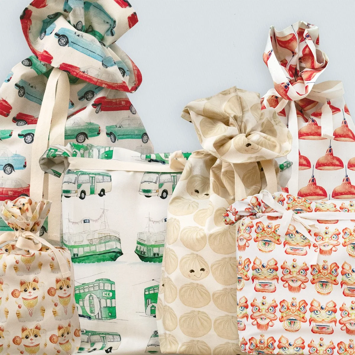 Paper-Roses | Wrap & Tags | Lucky dip reusable fabric wrap