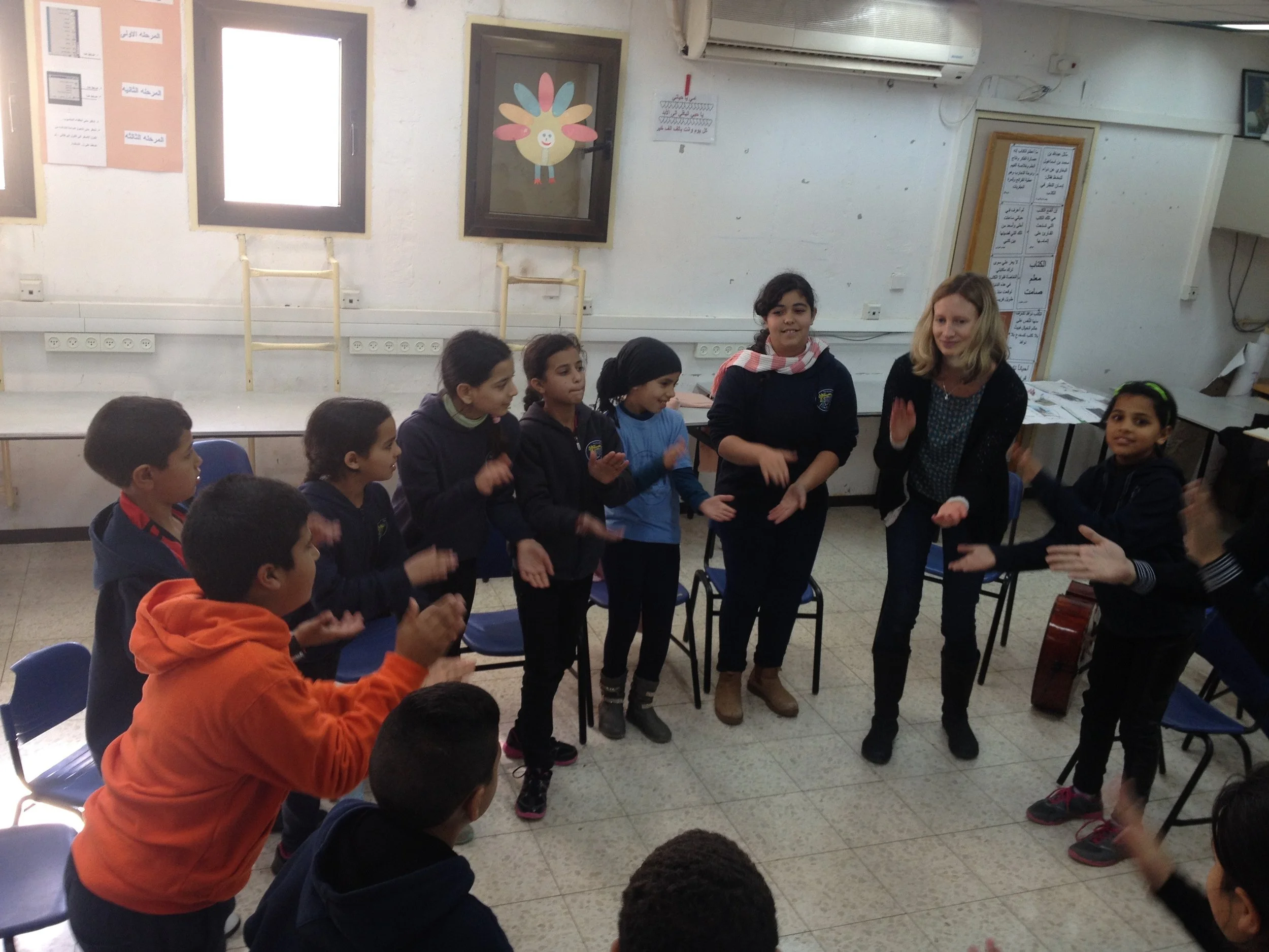 Performing our Body Percussion rhythm