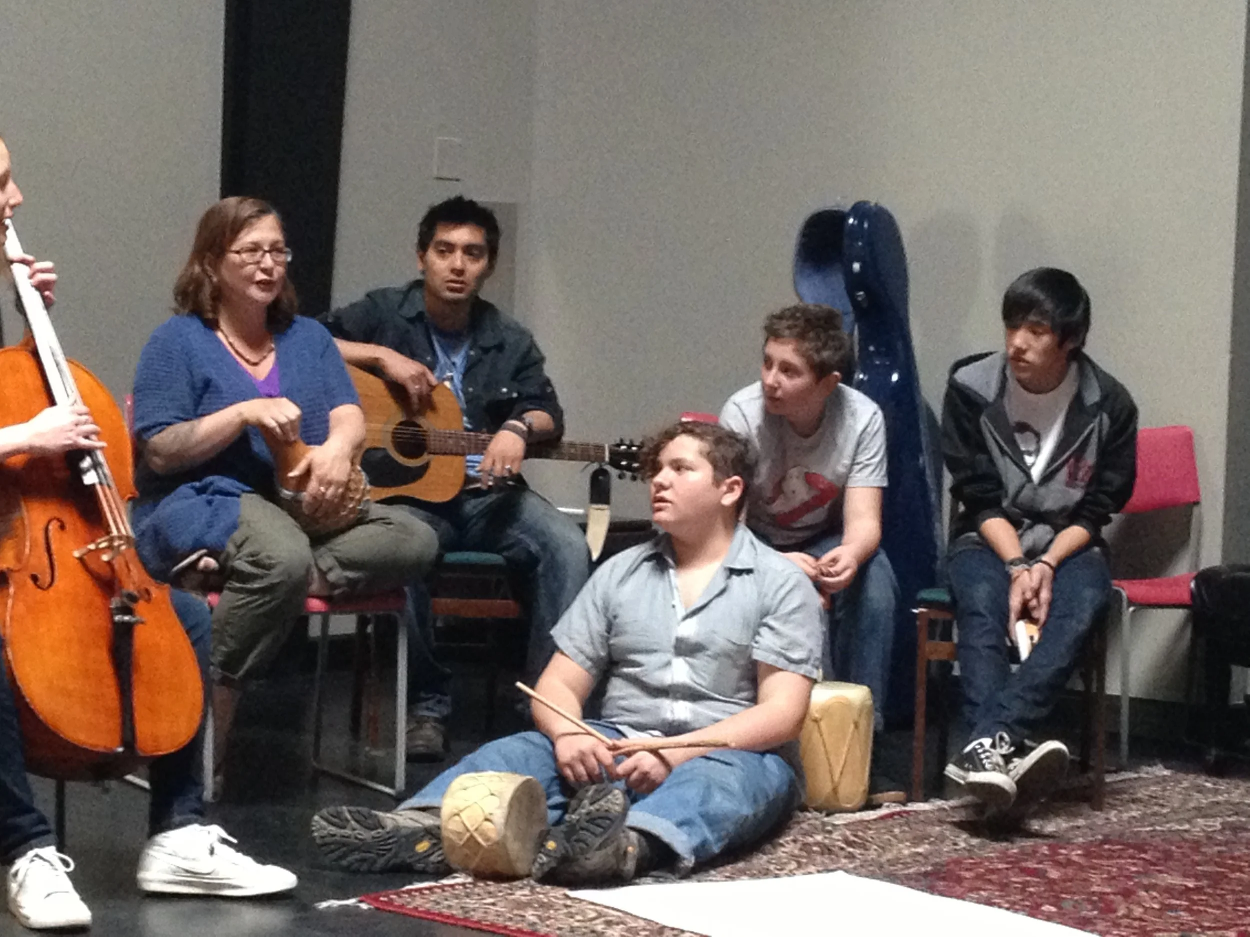Library project--a small group composing together
