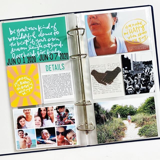 Adding another week to my #projectlife using the @aliedwardsdesigninc June digital kit and printables from @azzarijarrett. I&rsquo;ve been scrapbooking for three years now and really haven&rsquo;t included current events, but what&rsquo;s going on ri