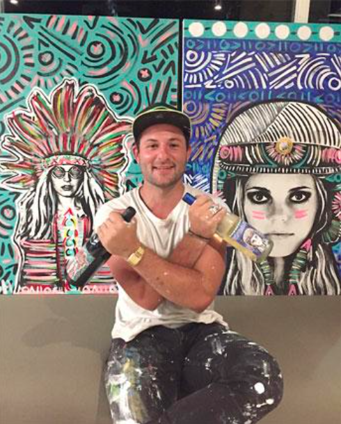 The Funk Zone labels are designed for Winc by Venice artist Kelcey Fisher (pictured) 