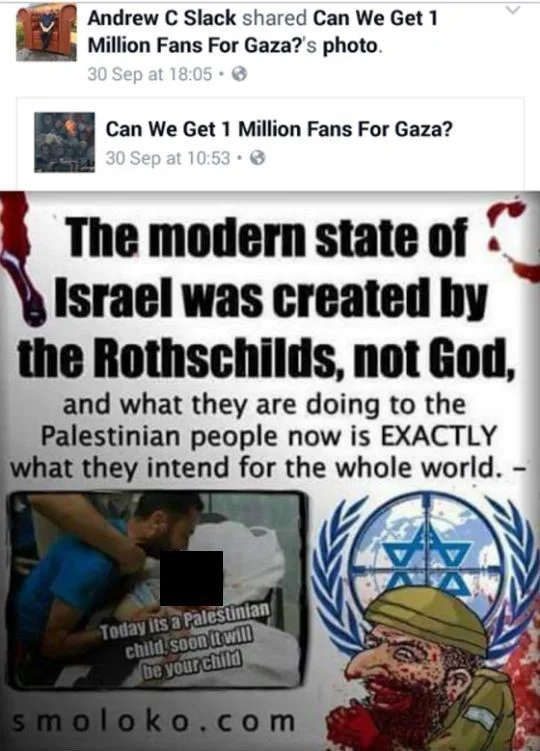 Figure 2. Andrew Slack (former Labour Councilor for Chesterfield) shares public post.