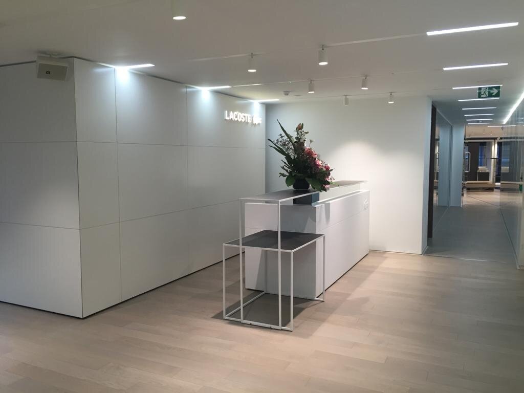 Lacoste UK HQ office entrance 2 - project management, quantity surveying and cdm services