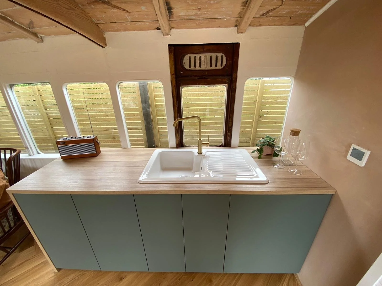 Bronte Railway Carriage holiday rental kitchen - project management, quantity surveying and cdm services