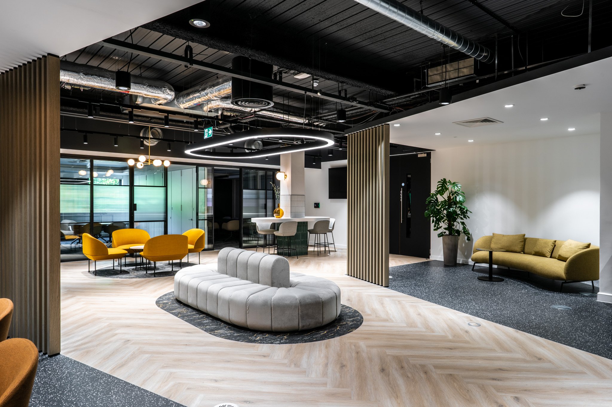 Watches of Switzerland HQ office reception overview - project management, quantity surveying and cdm services