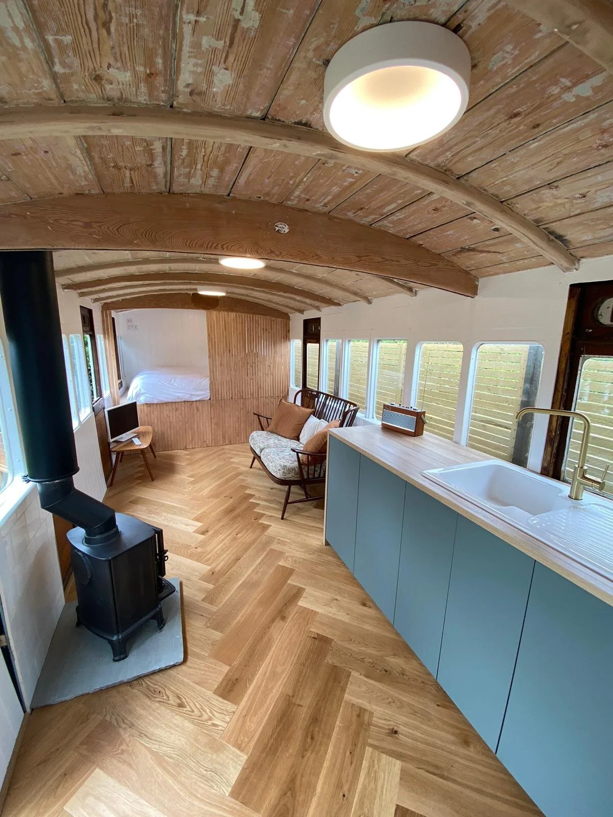 Bronte Railway Carriage holiday rental interior overview - project management, quantity surveying and cdm services