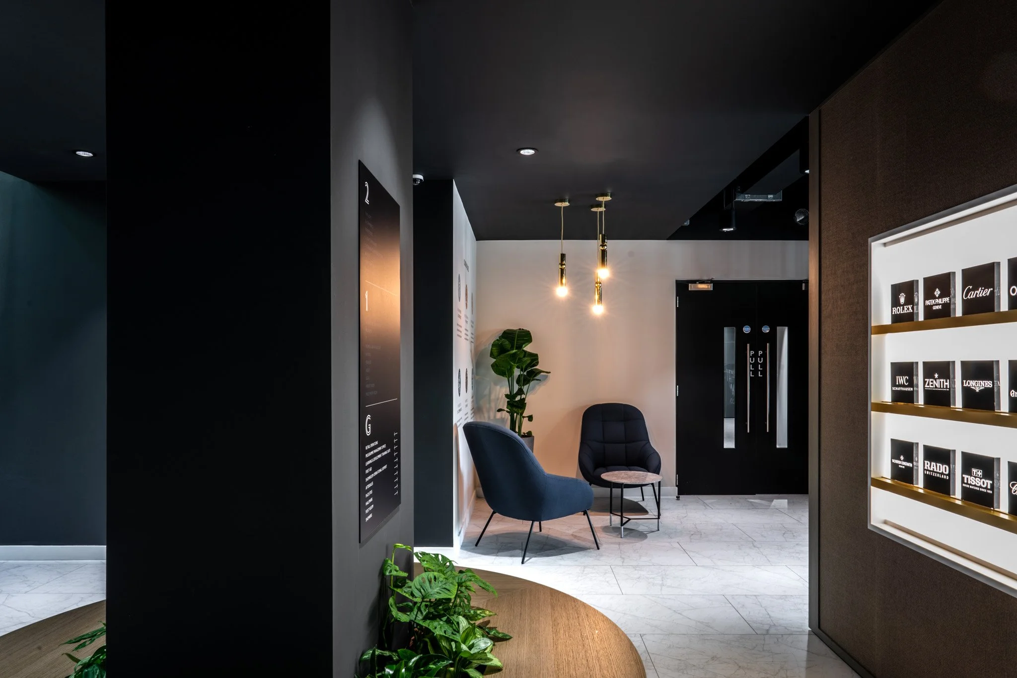 Watches of Switzerland HQ office entrance - project management, quantity surveying and cdm services