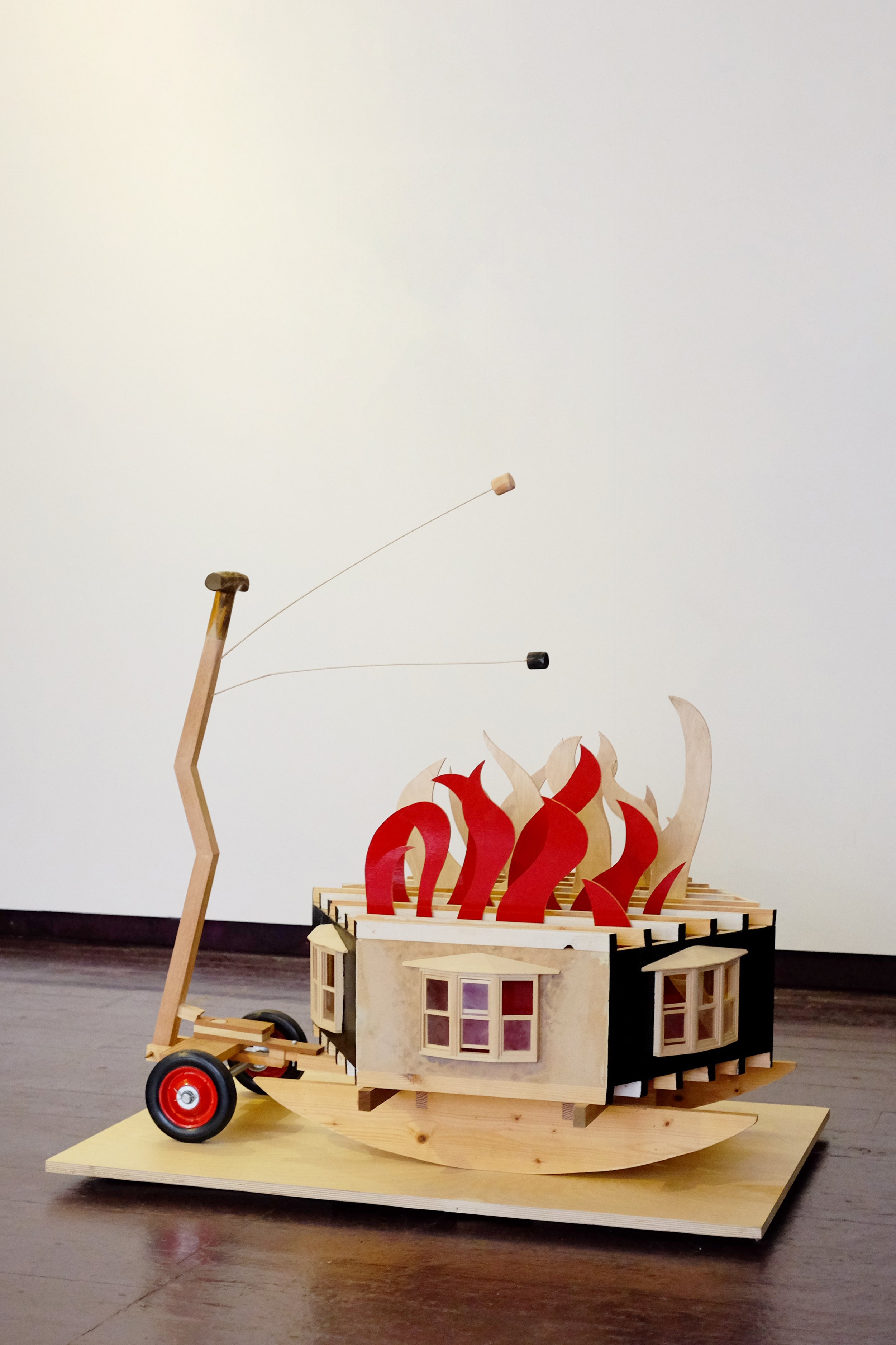 Lucien Anderson, They Had All Forgotten How to Start a Fire, 2022, wood, MDF, sack cart wheels, paint, 150 x 110 x 73 cm.jpg