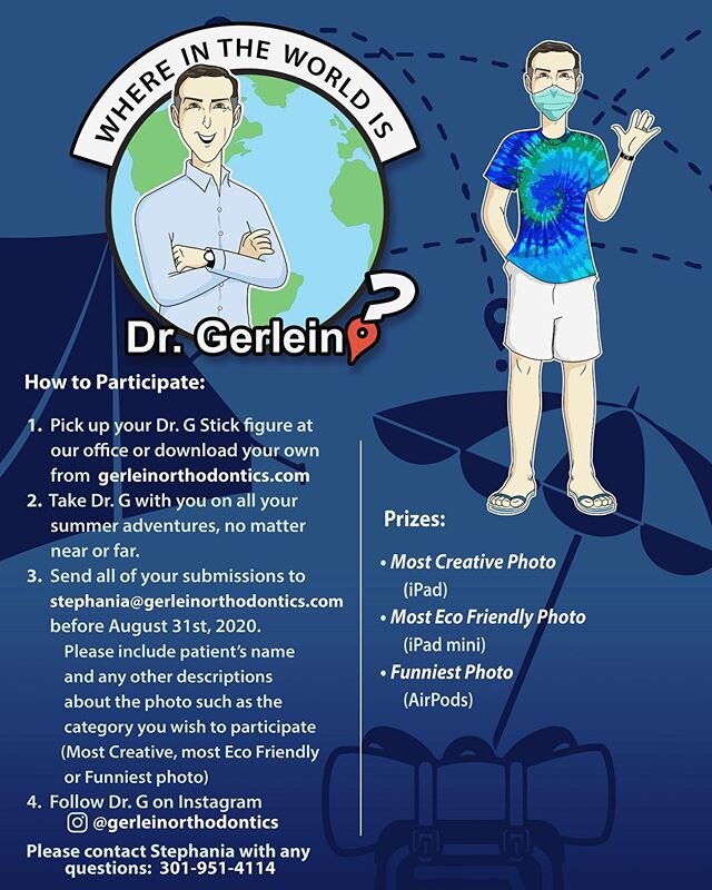 Our flat Dr. G is back! Don&rsquo;t forget to pick yours for a chance to win our summer long &ldquo;Where in the world 🌎 is Dr. Gerlein&rdquo; contest. ➡️ Swipe right to see some of last year&rsquo;s adventures.