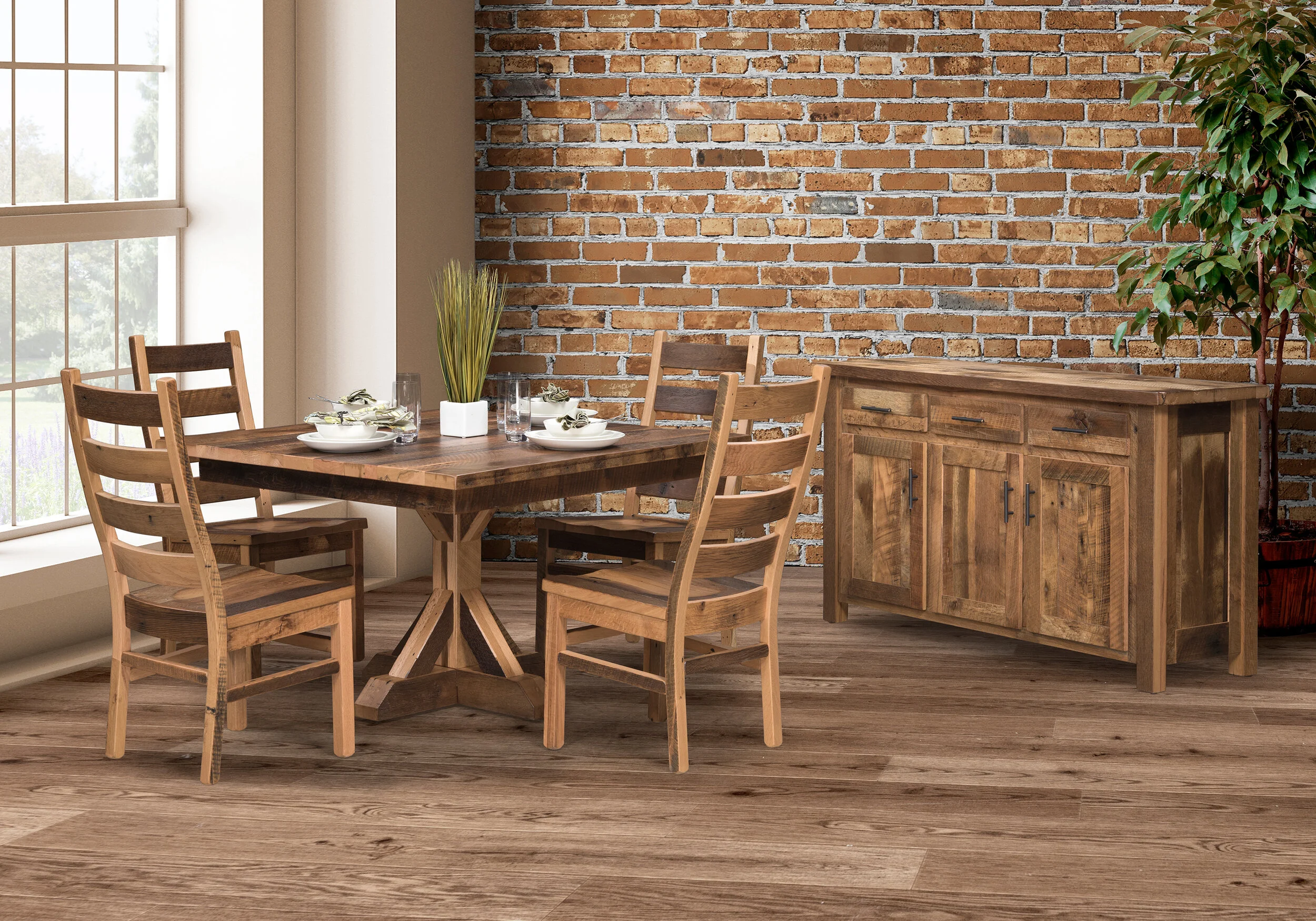 Authentic Barnwood Furniture — Amish Oak Showcase
